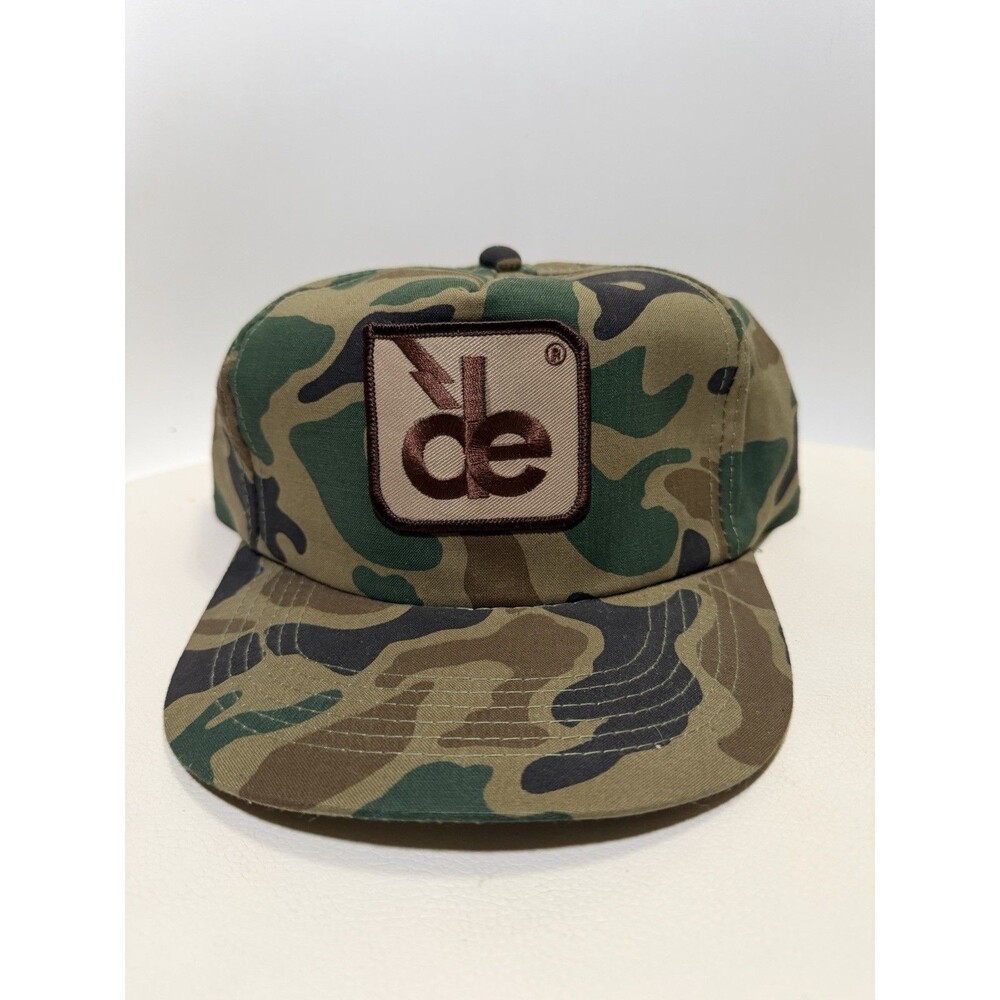 Vintage Camouflage Green Trucker Snapback Hat Cap Adjustable Adult de